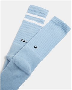 Голубые носки с вышивкой Topman