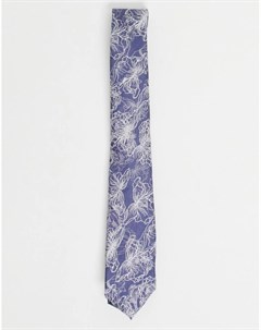 Синий галстук с цветочным принтом River island