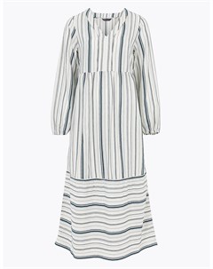 Многоярусное платье мидакси с V образным вырезом в полоску Marks Spencer Marks & spencer