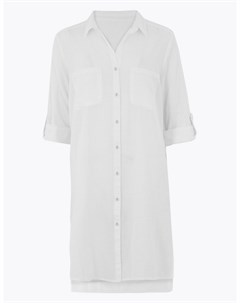 Пляжное платье рубашка на пуговицах с разрезами по бокам Marks & spencer