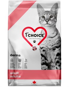 Care Cat Adult Derma беззерновой для взрослых кошек с чувствительной кожей с лососем 1 8 кг 1st choice