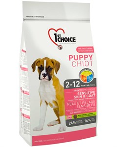 Puppy All Breeds Sensitive Skin Coat для щенков всех пород при аллергии с ягненком рыбой и рисом 2 7 1st choice