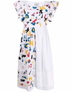 Многослойное платье с графичным принтом Bethany williams