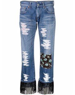 Укороченные джинсы 1990 х годов с бахромой Junya watanabe comme des garçons pre-owned