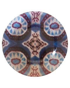 Стеклянная тарелка с узором икат 27 см Les-ottomans
