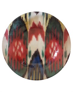 Стеклянная тарелка с узором икат 27 см Les-ottomans