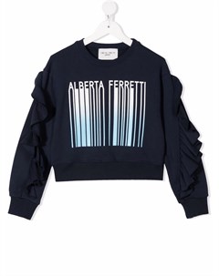 Толстовка с оборками и логотипом Alberta ferretti kids
