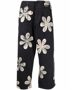Укороченные брюки с цветочным принтом The great
