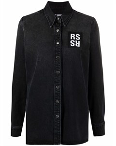 Джинсовая рубашка с нашивкой Raf simons