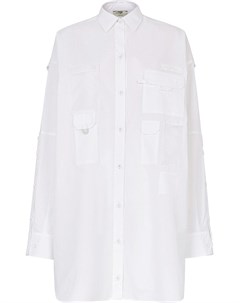Платье рубашка с карманами и логотипом Fendi