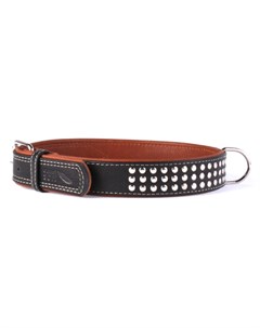 Ошейник для собак Soft кожаный с металлическими украшениями ширина 2 см длина 30 39 см черный Collar