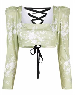 Укороченная блузка с цветочным принтом Ulyana sergeenko