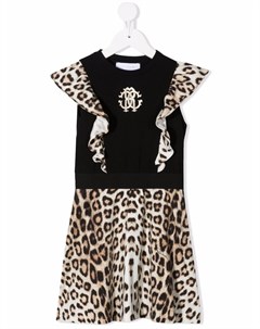 Платье с леопардовыми вставками Roberto cavalli junior
