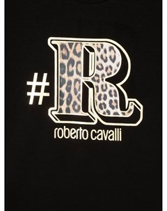 Расклешенная футболка с логотипом Roberto cavalli junior