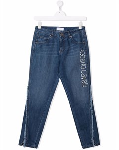 Узкие джинсы с логотипом Roberto cavalli junior