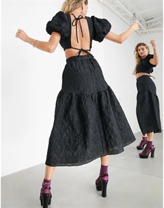 Фактурная ярусная юбка от комплекта с цветочным принтом Asos edition
