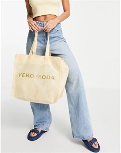 Кремовая сумка шоппер Vero moda