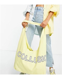 Желтая сумка шопер с логотипом Collusion