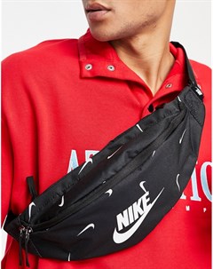 Черная сумка кошелек на пояс с принтом логотипа Heritage Nike