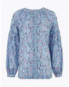 Блузка из чистого хлопка с кружевными вставками Marks Spencer Marks & spencer