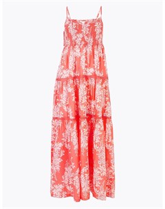 Платье макси с цветочным принтом из чистого хлопка Marks Spencer Marks & spencer