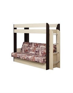 Кровать чердак с диван кроватью Немо без верхнего матраца дуб линдберг венге ткань Архитектура SL Олмеко