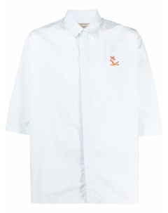 Рубашка с короткими рукавами и вышитым логотипом Maison kitsuné