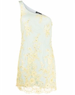 Платье асимметричного кроя с цветочной вышивкой Blumarine