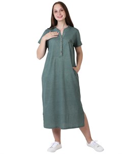 Жен платье Лён Зеленый р 50 Оптима трикотаж
