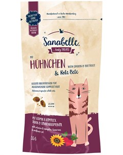 Лакомство Snack для кошек подушечки с курицей и свеклой 55 гр Sanabelle