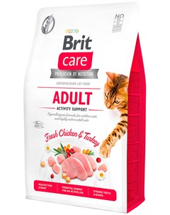 Care Cat Grain free Adult Activity Support беззерновой для активных взрослых кошек с индейкой и кури Brit*