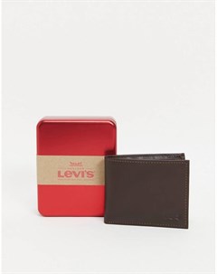 Коричневый кожаный бумажник с логотипом Levi's®