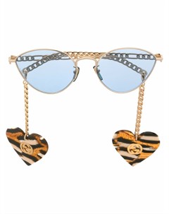 Солнцезащитные очки с оправе кошачий глаз с подвеской Gucci eyewear