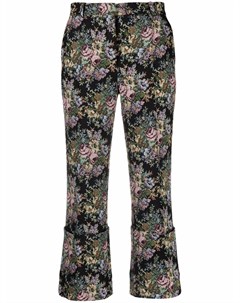 Жаккардовые укороченные брюки с цветочным узором Rokh