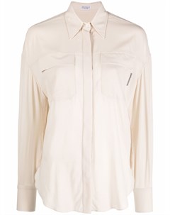 Крепдешиновая рубашка с накладными карманами Brunello cucinelli