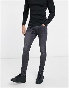 Черные выбеленные супероблегающие джинсы Burton menswear
