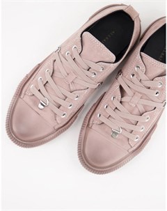 Замшевые низкие кроссовки розового цвета на шнуровке ALL SAINTS Jazmin Allsaints
