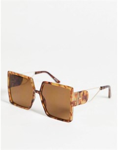 Большие солнцезащитные очки в черепаховой квадратной оправе с золотистой отделкой Ybeledia Aldo