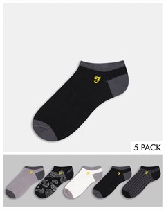 Набор из 5 пар спортивных носков серого цвета Windsor Farah