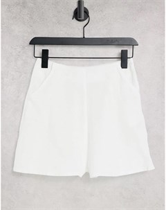 Белые шорты из ткани под лен Asos design