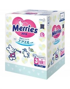 Подгузники для детей размер M 6 11 кг 128 шт Merries