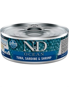 Cat N d Ocean Tuna Sardine Shrimps беззерновые для взрослых кошек с тунцом сардиной и креветками 80  Farmina