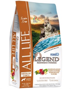 Dog Legend Aii Life Medium large беззерновой для взрослых собак средних и крупных пород с анчоусами  Forza10