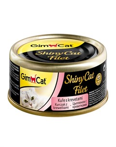 Влажный корм для кошек GimCat ShinyCat Filet с цыпленком и креветками 0 07 кг Gimborn