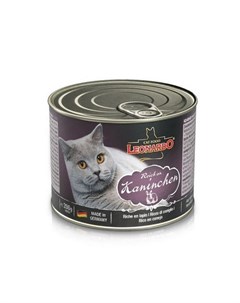 Влажный корм для кошек консервы с кроликом 0 2 кг Leonardo