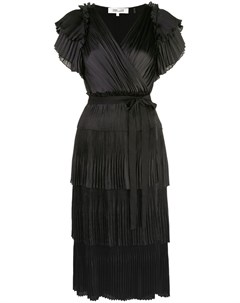 Diane von furstenberg платье sasha с запахом и оборками m черный Diane von furstenberg