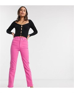 Розовые прямые джинсы стретч с завышенной талией ASOS DESIGN Tall Asos tall