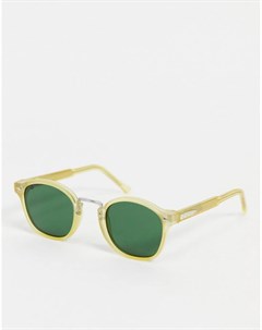 Круглые солнцезащитные очки в стиле унисекс с зелеными линзами в светло коричневой оправе VHX 2 Spitfire