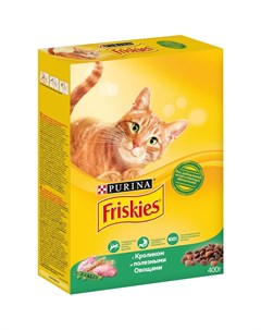 Сухой корм для взрослых кошек с кроликом и полезными овощами 400гр Friskies