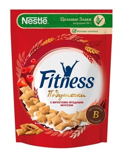 Готовый завтрак Fitness подушечки с фруктово ягодным муссом 250гр Nestle